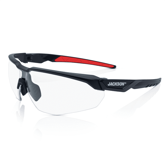 Jackson Safety Safety Glasses - HyperGuard H-Series - Clear Lens - Black Half Frame - Hardcoat Anti-Scratch