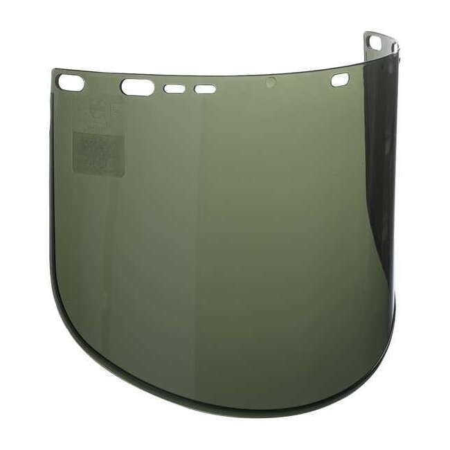 Face Shield Visor, Green Visor, 9" Height, Uncoated Lens, Dark Green 29086