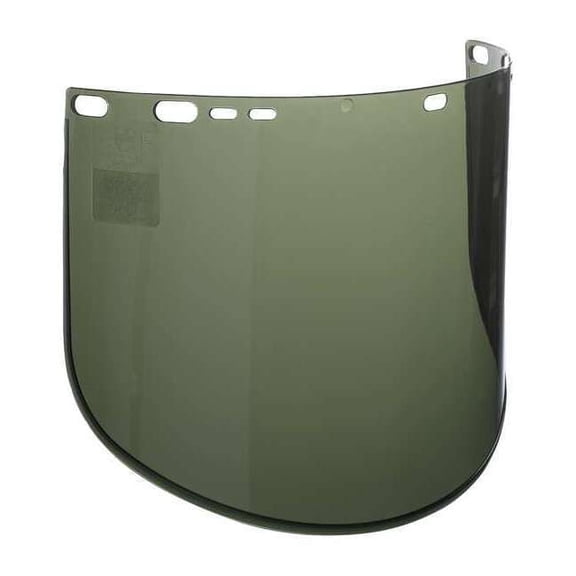 Face Shield Visor, Green Visor, 9" Height, Uncoated Lens, Dark Green