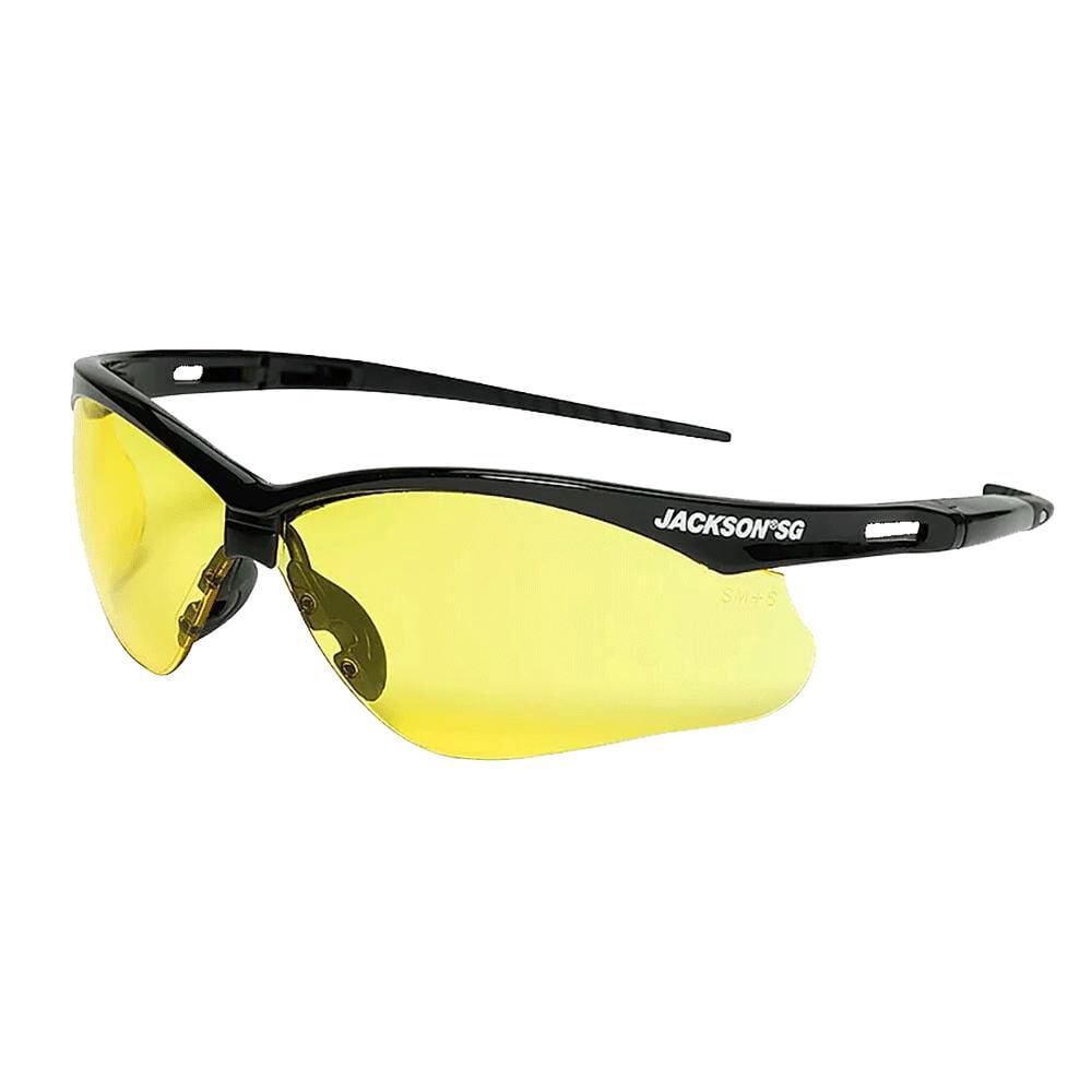 Jackson Safety Glasses Anti Fog Coating Amber Lens Black Frame