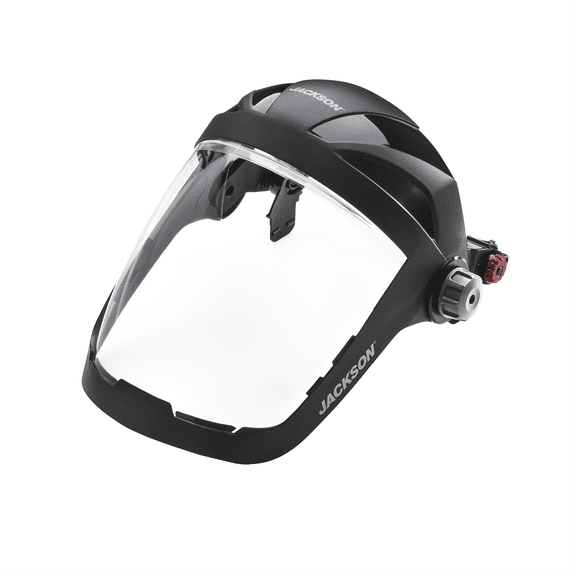 Jackson Safety Face Shield - QUAD 500 Premium Multi-Purpose Series - 9' x 12.125' x 0.060" Window - Clear AF - Hard Hat Interchange System (HHIS) for mounting on slotted hard hats