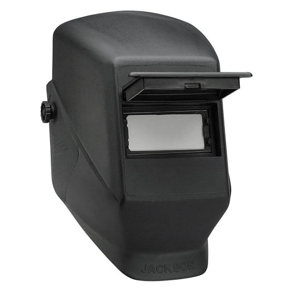 Jackson Safety Welding Helmet - Passive - Polycarbonate/ABS Blend - Lift Front - 2" x 4.25" Viewing Area -Shade 10 - 370 Speed Dial Headgear - Black - HSL-2 Series