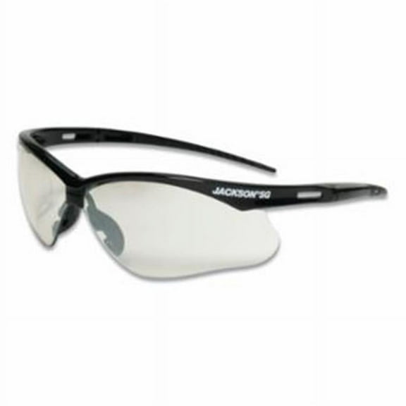 Jackson Safety Safety Glasses with Black Frame & Indoor-Outdoor Mirror Lens