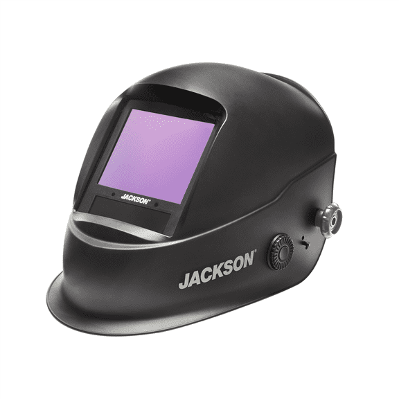 Jackson Safety Welding Helmet - Auto Darkening - Thermoplastic - 3.86" x 3.23" Viewing Area - Shade 3/4-14 Translight ADF 1/1/1/1 - 370 Speed Dial Headgear - Black - Translight+ 555 Series