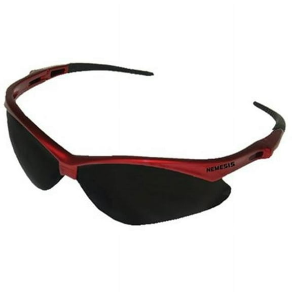 Jackson Safety V30 Nemesis Inferno Smoke Lens Safety Eyewear with Red Frame