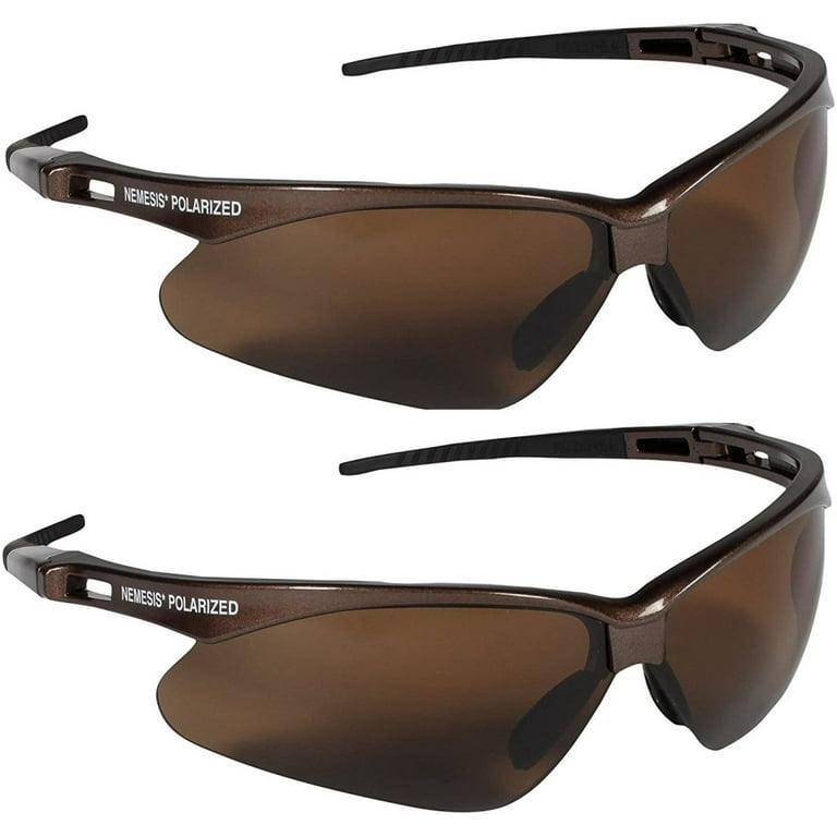 Jackson Safety V30 Nemesis Polarized Safety Glasses 2 Brown Frame with Polarized Brown Lens