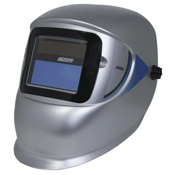 Jackson Safety Welding Helmet - Auto Darkening - Thermoplastic - 3.75" x 4.33" Viewing Area - Shade 4/9-13 Advantage Variable ADF - Silver - WH40 Series