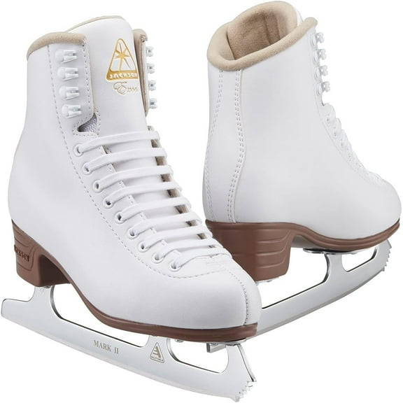Jackson Skates Figure Skates Excel-JS1290 Female Ice Skate, White, 5.5 Adult