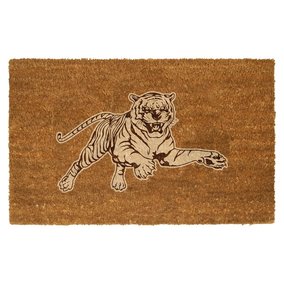 NCAA Jackson State Tigers 19.5x29.5 Inch Coir Fiber Door Mat with Flocked Team Logo