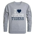 thumbnail image 1 of Jackson State University I Love Crewneck T-Shirt, Heather Grey - Large, 1 of 1