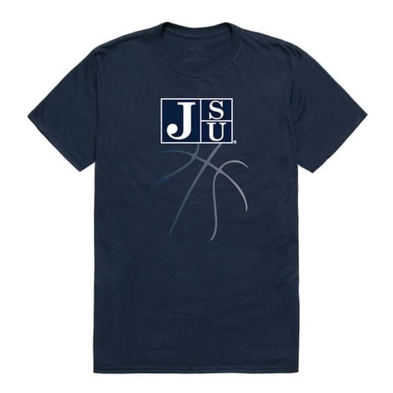Jackson State University Men Basketball T-Shirt, Navy - Large