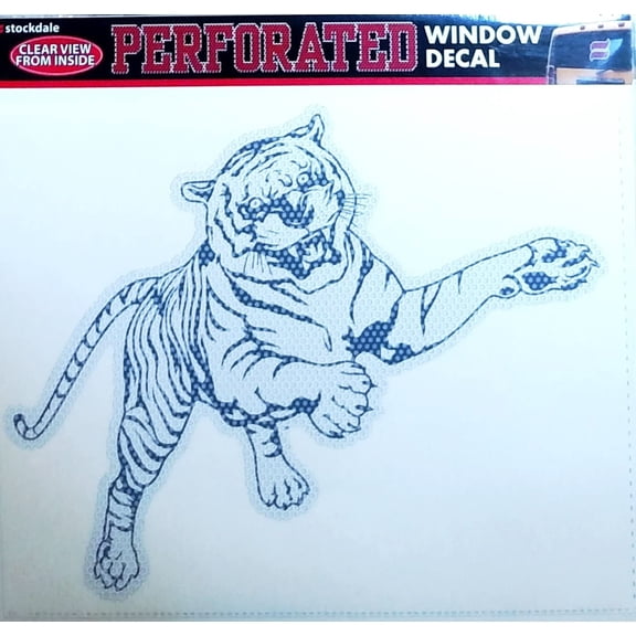 Jackson State University Tigers 8 Inch Perforated Auto Window Film Sticker Decal, Perforated One-Way Vision
