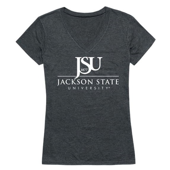 Jackson State University Women Institutional T-Shirt, Heather Charcoal - Medium