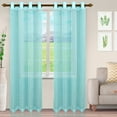 thumbnail image 1 of Jackson Stripe Soft Diffused Light Airy Lightweight Sheer Curtain Set Baby Blue / 52"x63", 1 of 1