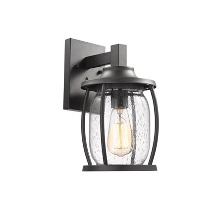 Jackson Transitional 1 Light Textured Black Outdoor Wall Sconce - 12 in.