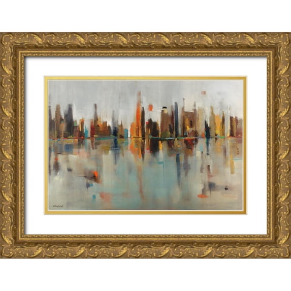 Jackson, Victoria 24x17 Gold Ornate Wood Framed with Double Matting Museum Art Print Titled - Golden Harbor