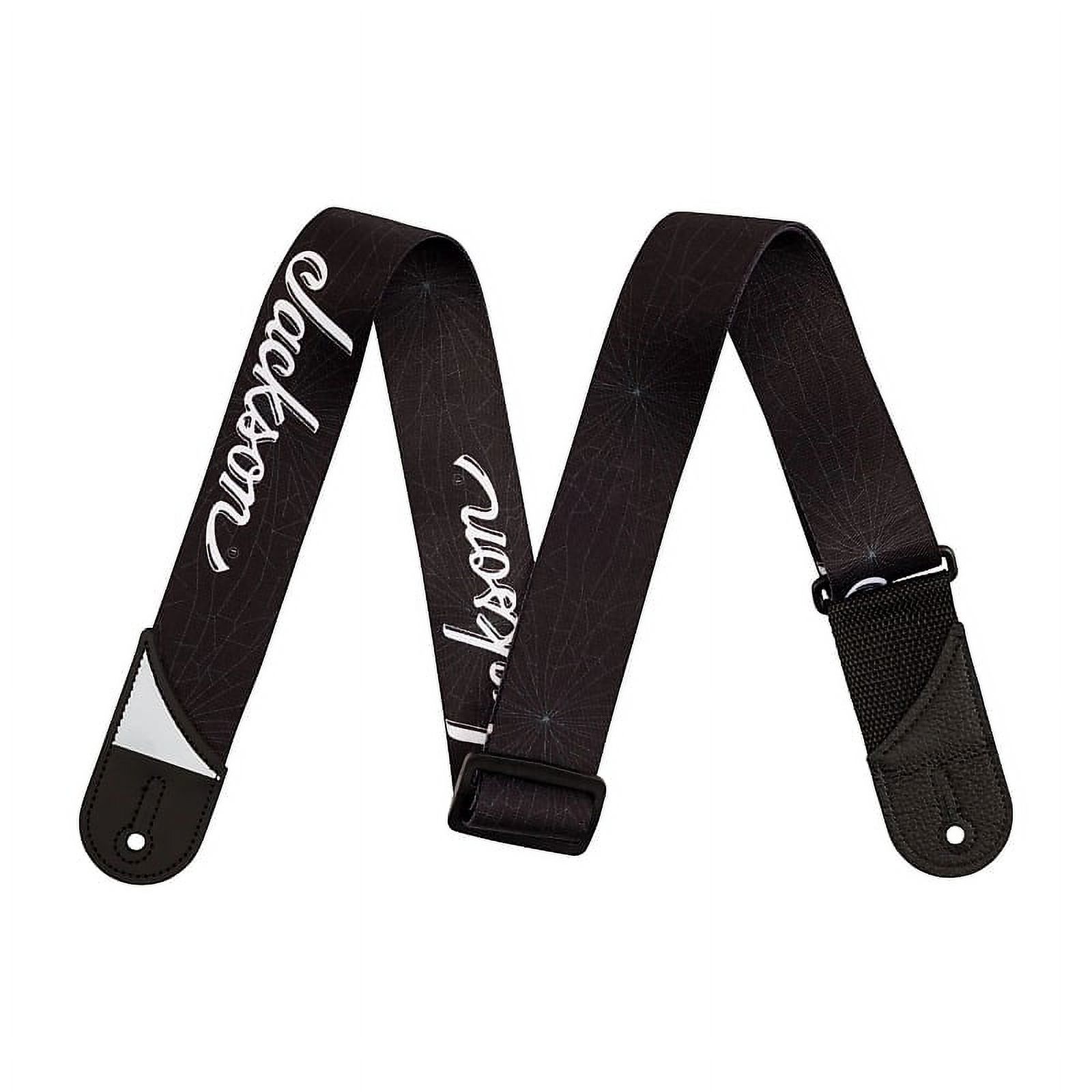 Jackson White Logo Nylon Guitar Strap - BLACK, #299-5378-006