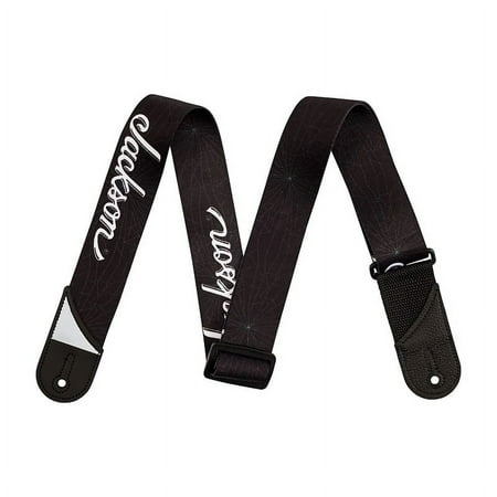 Jackson White Logo Nylon Guitar Strap - BLACK, #299-5378-006