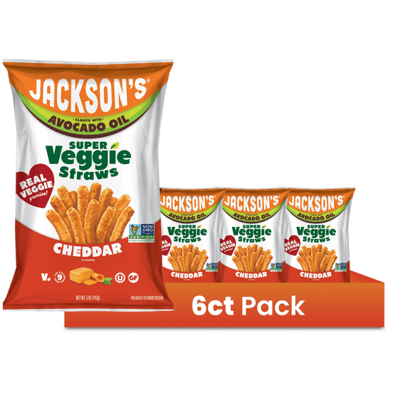 Jackson's 5oz Cheddar Super Veggie Straws, 6ct