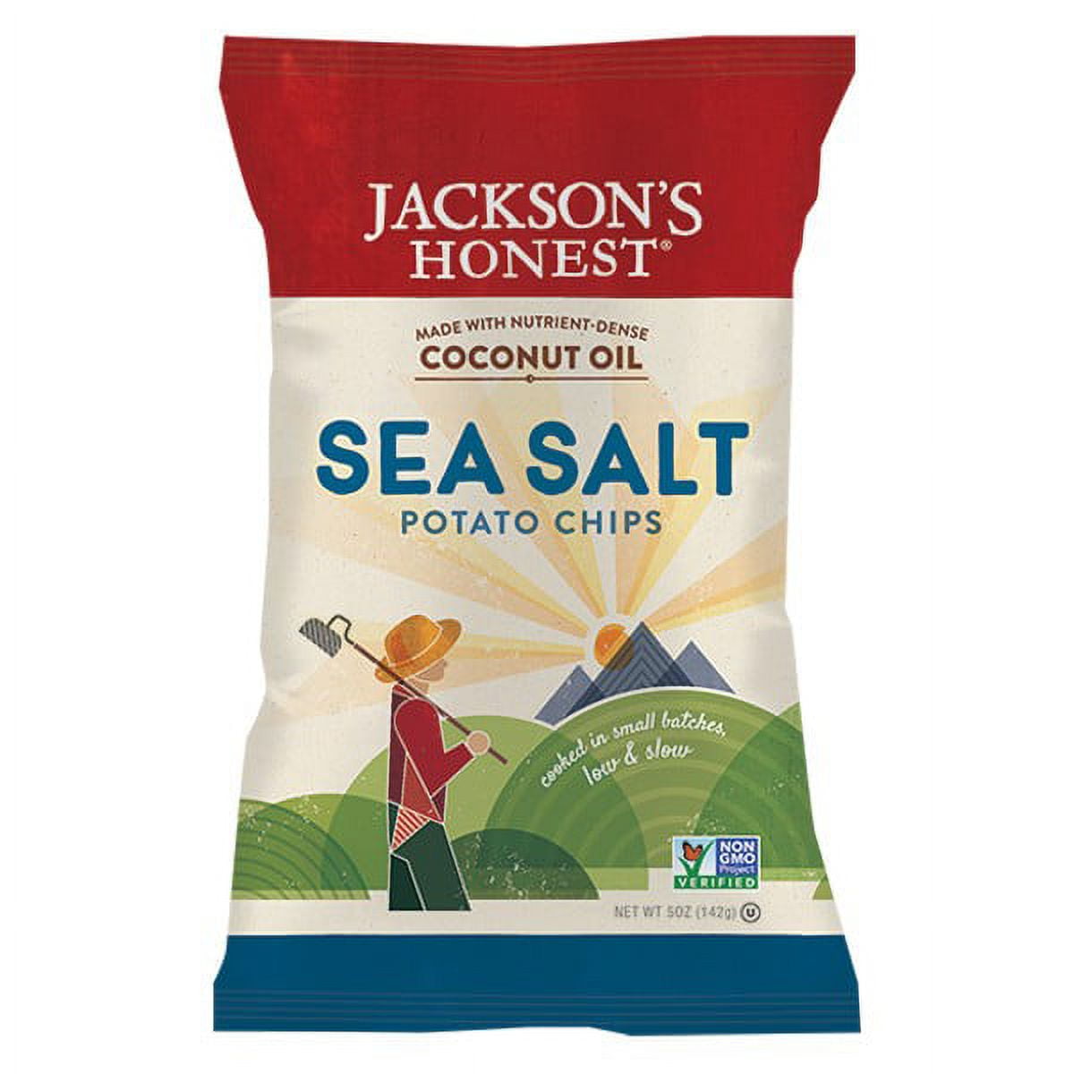 Jackson's Honest Sea Salt Potato Chips 5 oz Bags Pack of 6