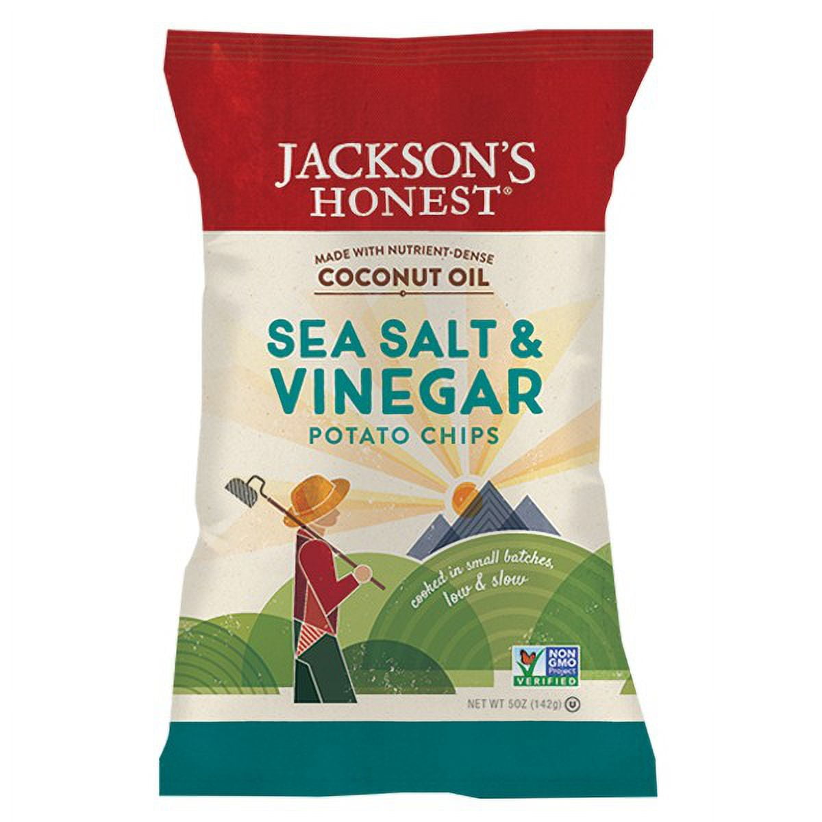 Jackson's Honest Sea Salt & Vinegar Potato Chips 5 oz Bags - Pack of 6