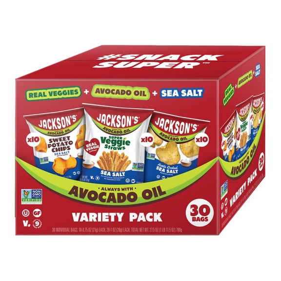 Jackson's Sea Salt Variety Pack, 30 Bags 27.5 oz