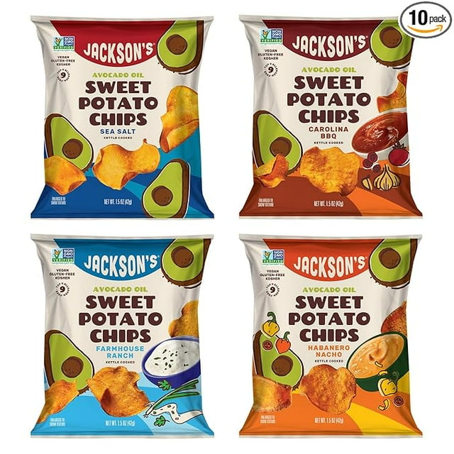 Jackson’s Sweet Potato Kettle Chips Avocado Oil Variety Pack made with