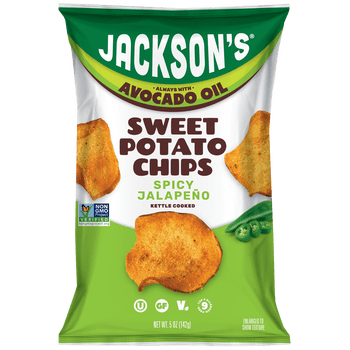 Jackson's Sweet Potato Spicy Jalapeno Chips, Avocado Oil, Free of Top 9 Allergens, Vegan, 5 oz