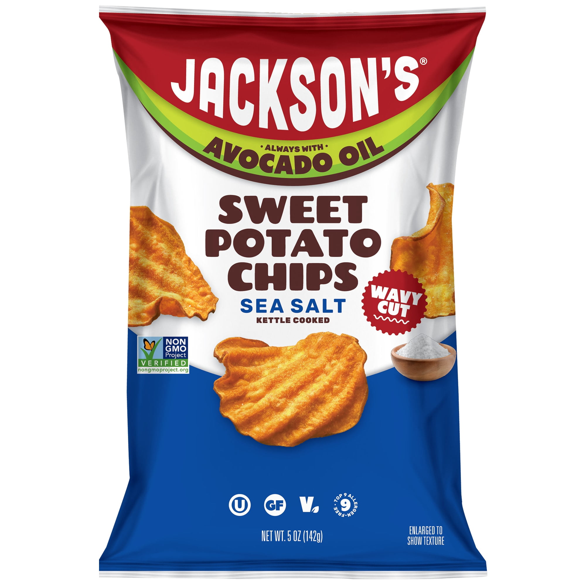 Jackson's Sweet Potato Kettle Wavy Chips with Sea Salt, Avocado