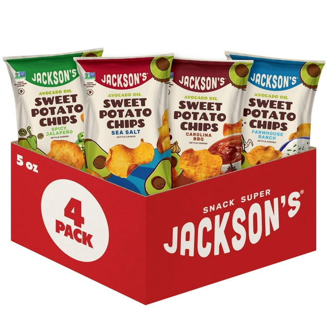 Jacksons Sweet Potato Kettle RE32Chips Avocado Oil Variety Pack made