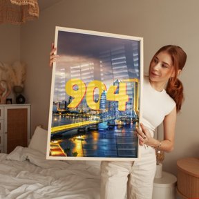 Jacksonville 904 Area Code Poster Photography Print - Bold Retro Home Decor Office Wall Art