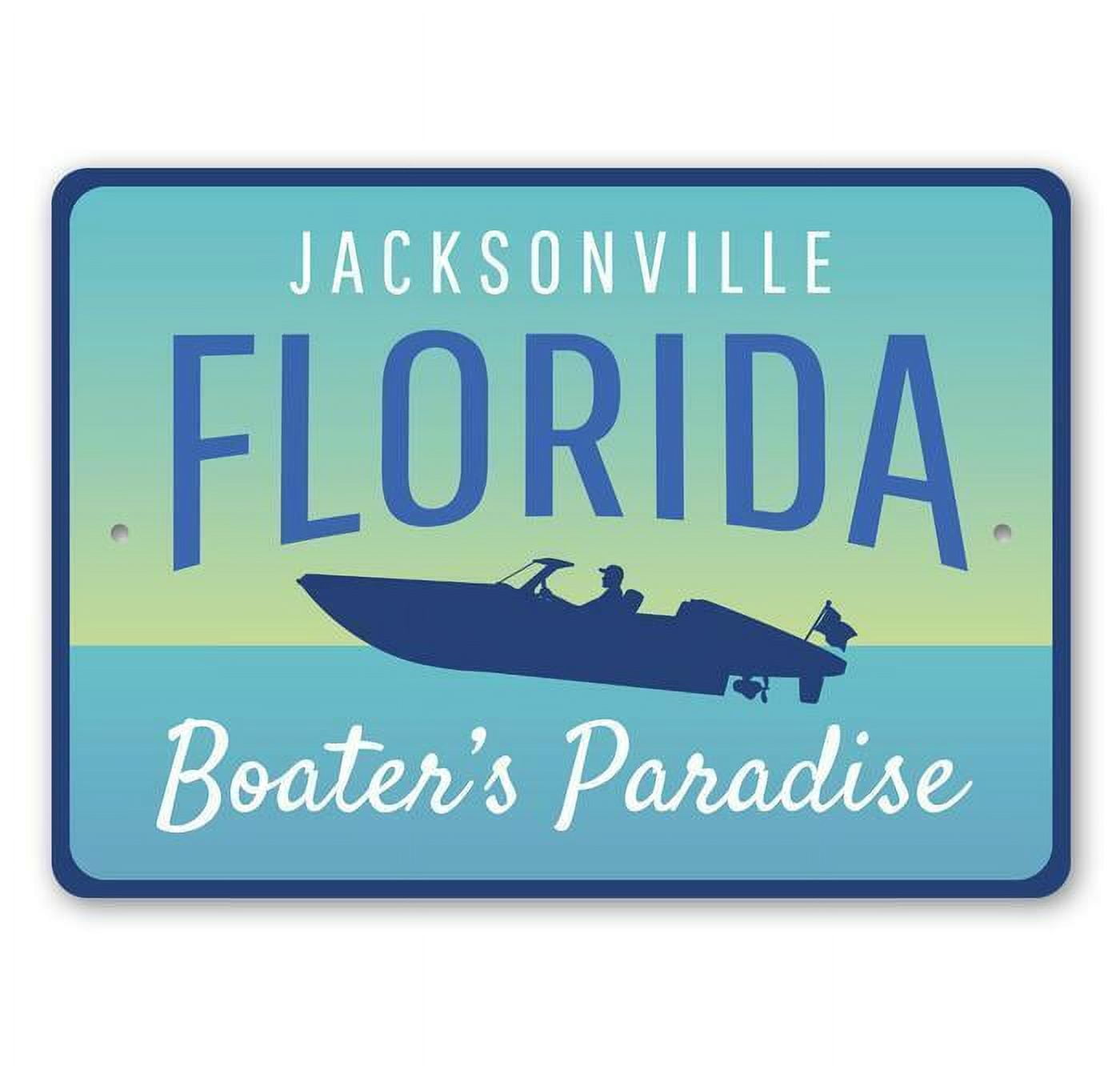 Jacksonville Florida Boat Theme Coastal Sign Boathouse Sign Beach Metal