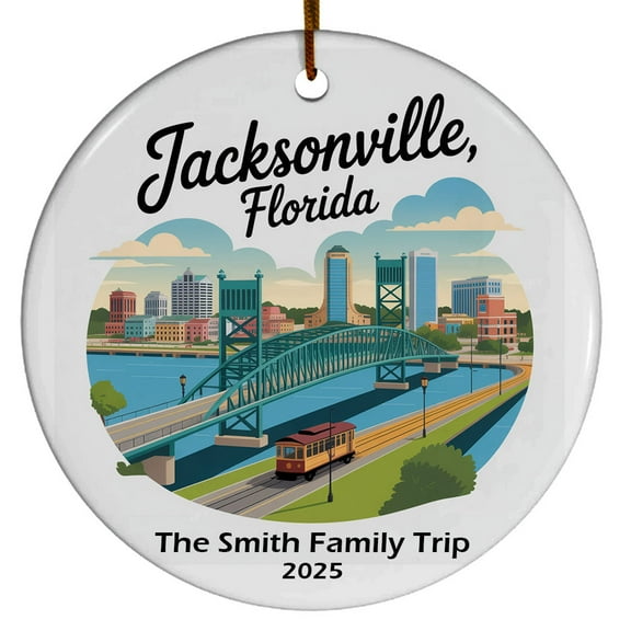 Jacksonville Florida Christmas Ornament, Collection of City Travel Souvenirs for Family and Friends, Christmas Tree Ornament City Travel, Trips of The Year, Christmas Ornament 2025
