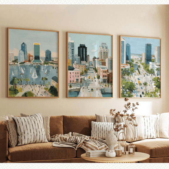 Jacksonville Florida Coastal Beach Travel Poster Prints , Poster Only