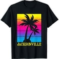 thumbnail image 1 of Jacksonville Florida Retro Vintage Palm Tree Vacation Trip T-Shirt, 1 of 3