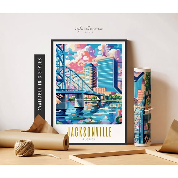 Jacksonville Florida Skyline Wall Decor