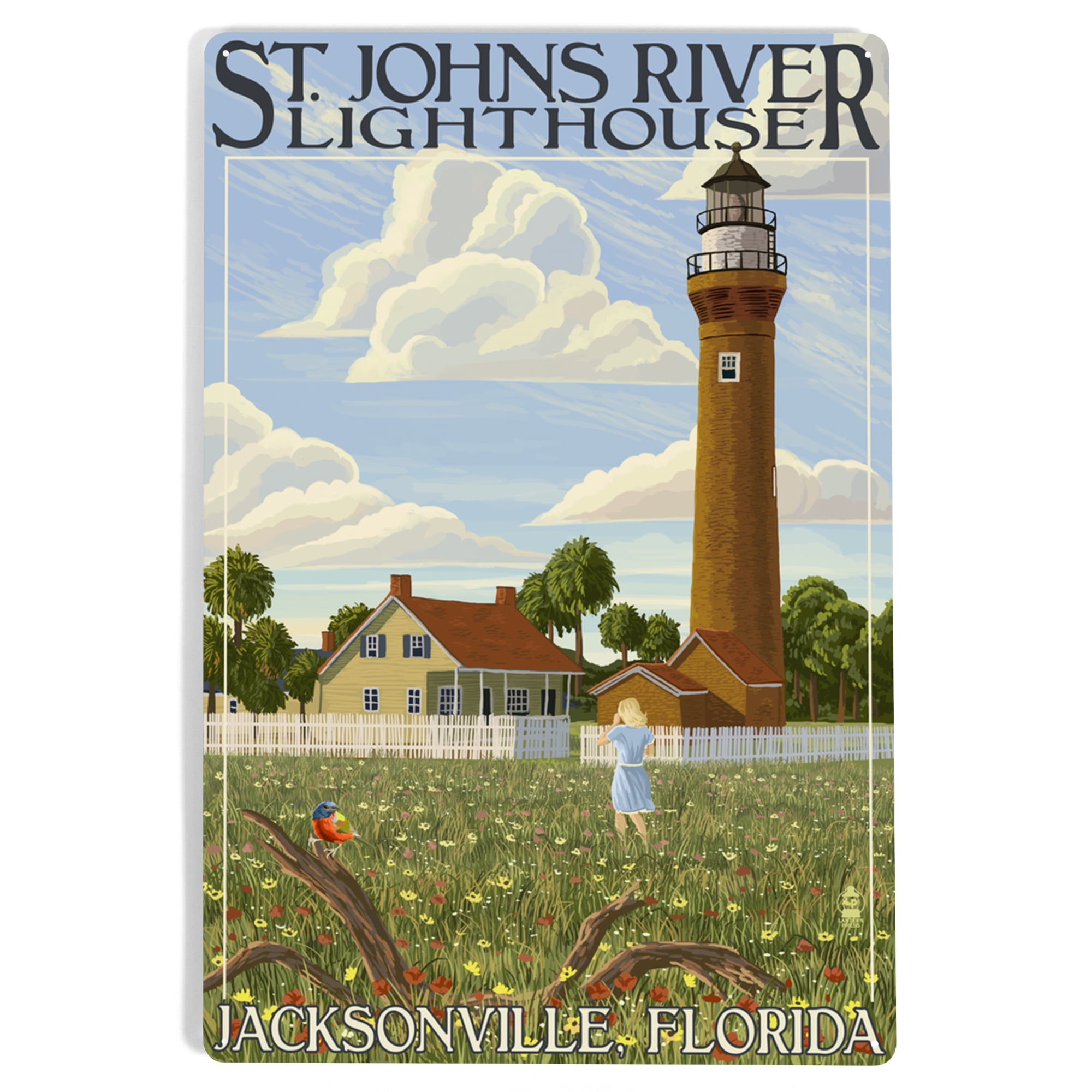 Jacksonville, Florida, St. Johns River Lighthouse (12x18 Aluminum Art