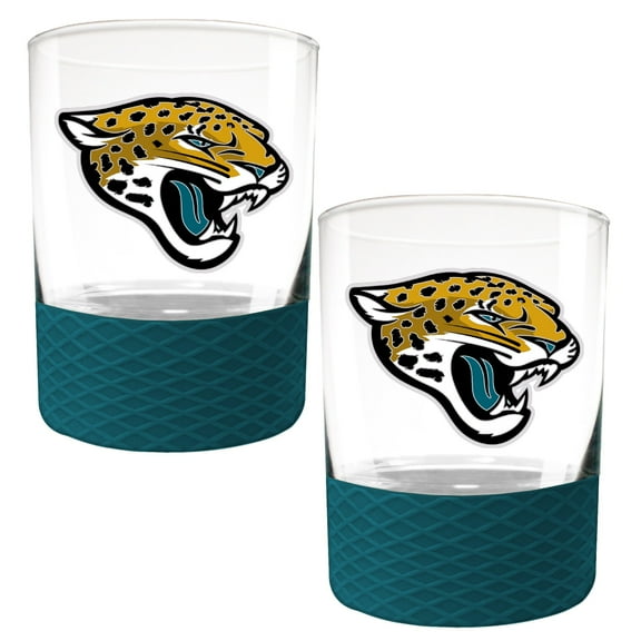 Jacksonville Jaguars 2-Pack 14oz. Rocks Glass Set with Silcone Grip