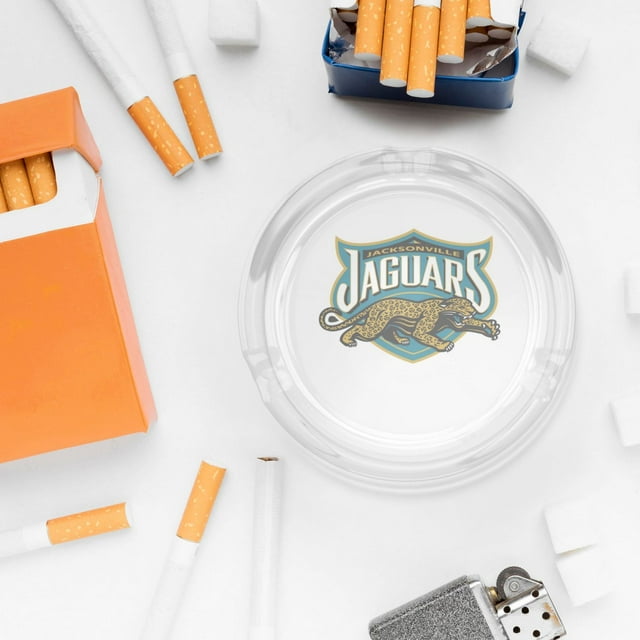 Jaguars Logo Custom Personalized Round Glass Transparent Ashtray, Home