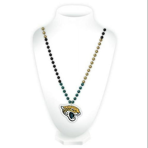 Jacksonville Jaguars Mardi Gras Beads With Medallion