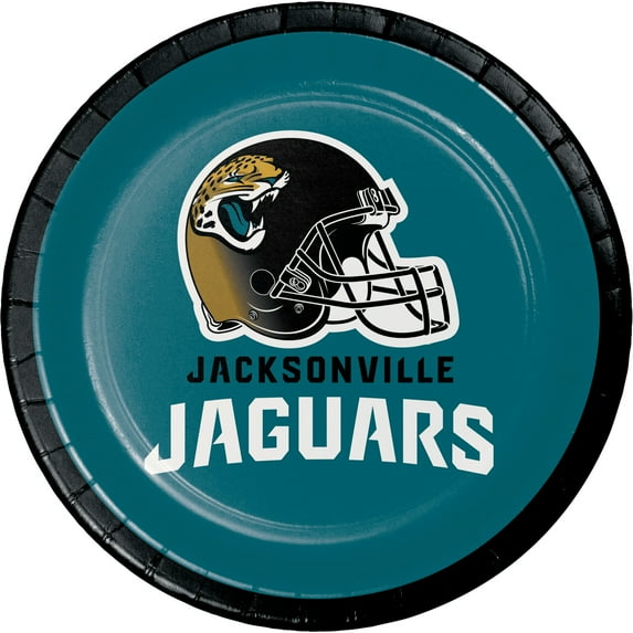 Jacksonville Jaguars Round Paper Dessert Plates 24 Count for 24 Guests