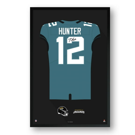Travis Hunter Jacksonville Jaguars Facsimile Signature Framed Jersey Art Print
