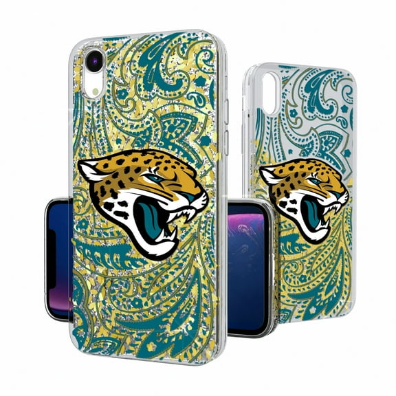 Jacksonville Jaguars iPhone Paisley Design Glitter Case