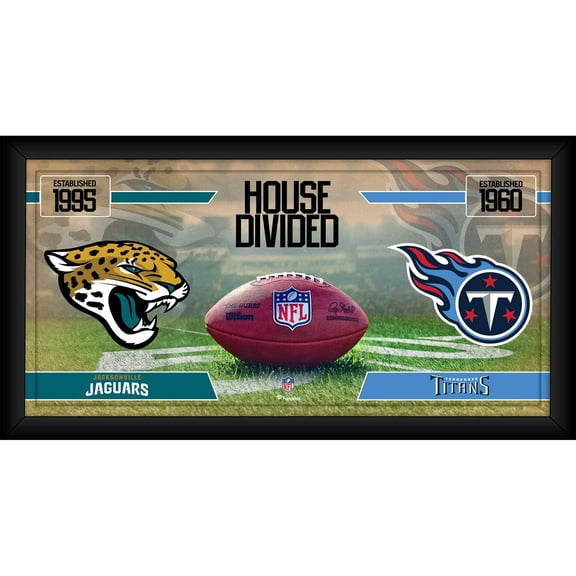 Jacksonville Jaguars vs. Tennessee Titans Framed 10" x 20" House Divided Football Collage