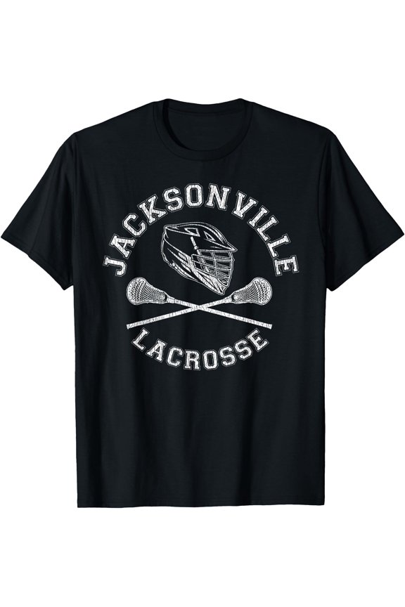 Jacksonville Lacrosse Vintage Distressed Retro Lax T-Shirt , Vintage T-Shirt