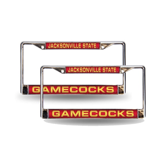 Jacksonville State Gamecocks Chrome Metal (Set of 2) Laser Cut License Plate Frames