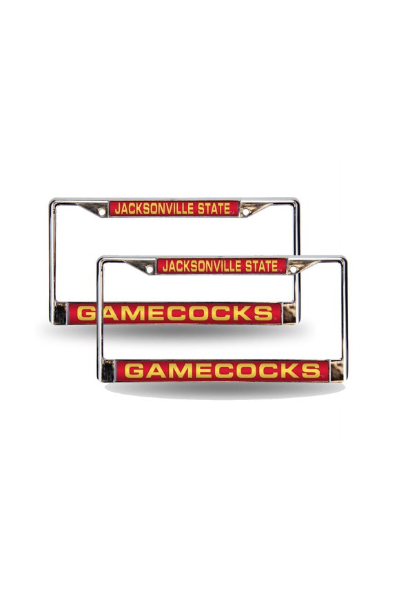 Jacksonville State Gamecocks Chrome Metal (Set of 2) Laser Cut License Plate Frames