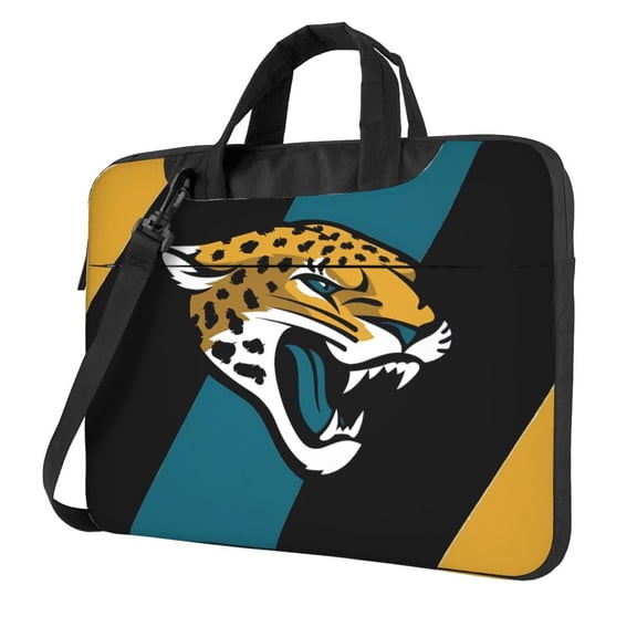 Jacksonville Team Customized Ultra-Thin Portable Single-Shoulder Laptop Bag 14in/15.6in Shockproof Soft Lining Double Zipper Computer Bag Three-Layer Storage Space