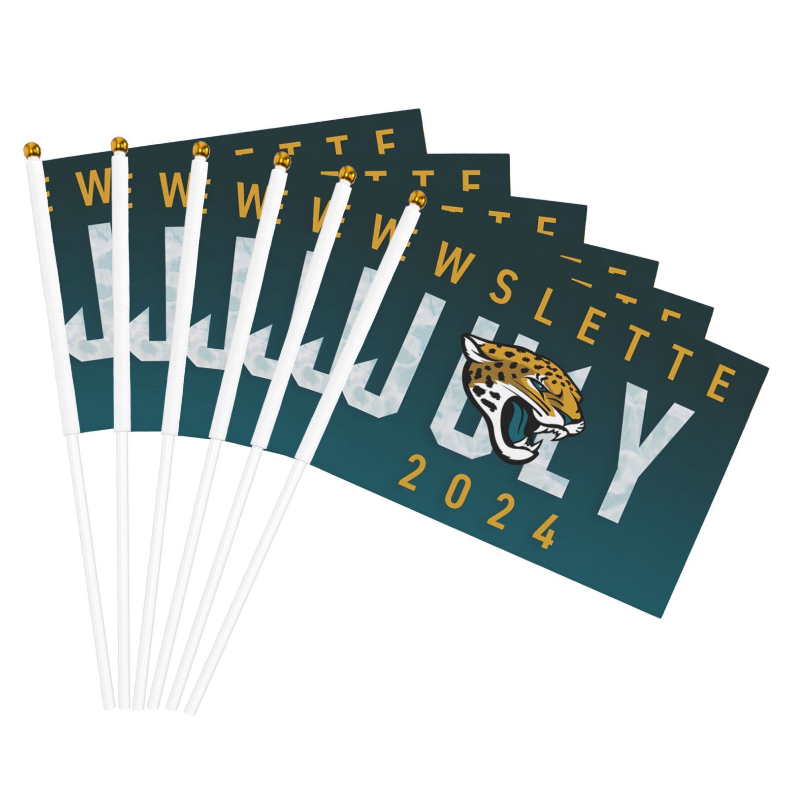 Spectator Hand Roster Fan Jacksonville Team Double Sided Hand Waving Flag(Pack of 6), Spectator ...
