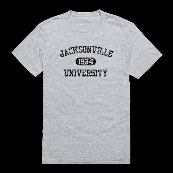 Jacksonville University Dolphins Distressed Arch College T-Shirt, Heather Grey - 2XL